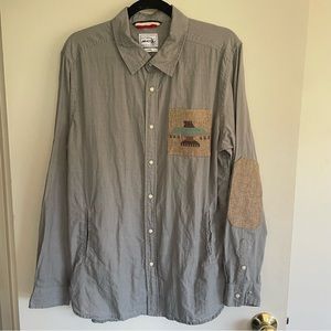 Unitryb Gray Linen Pearl Snap Western Shirt size L